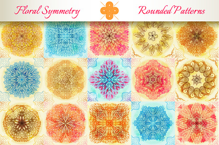 15 Floral Symmetry Patterns. Set #4
