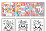 Sweet Girl Coloring Pages Bold &Easy, a Decorative Illustration by Design Station (Thumbnail 2 of 3)