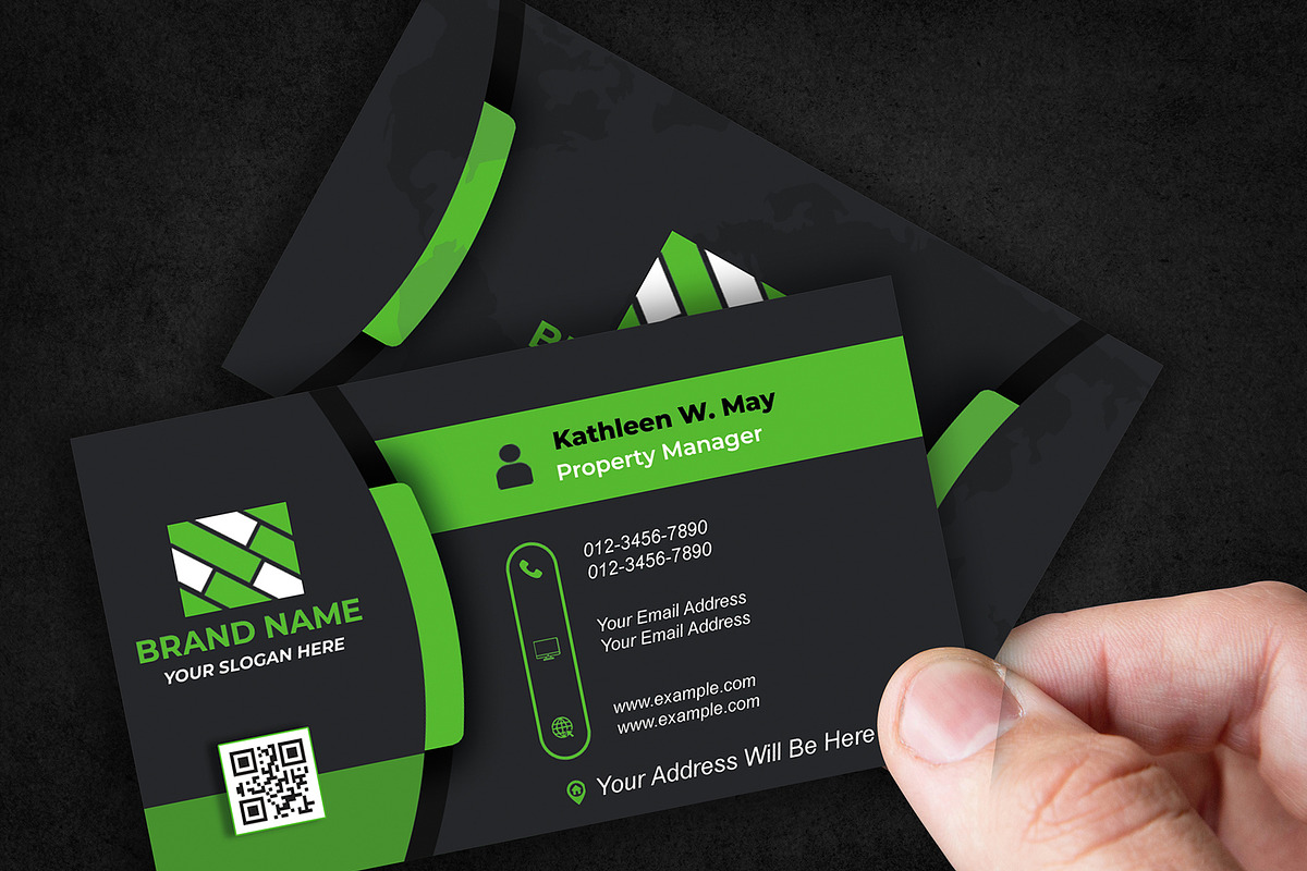 Dark Realtor Card Template preview 3