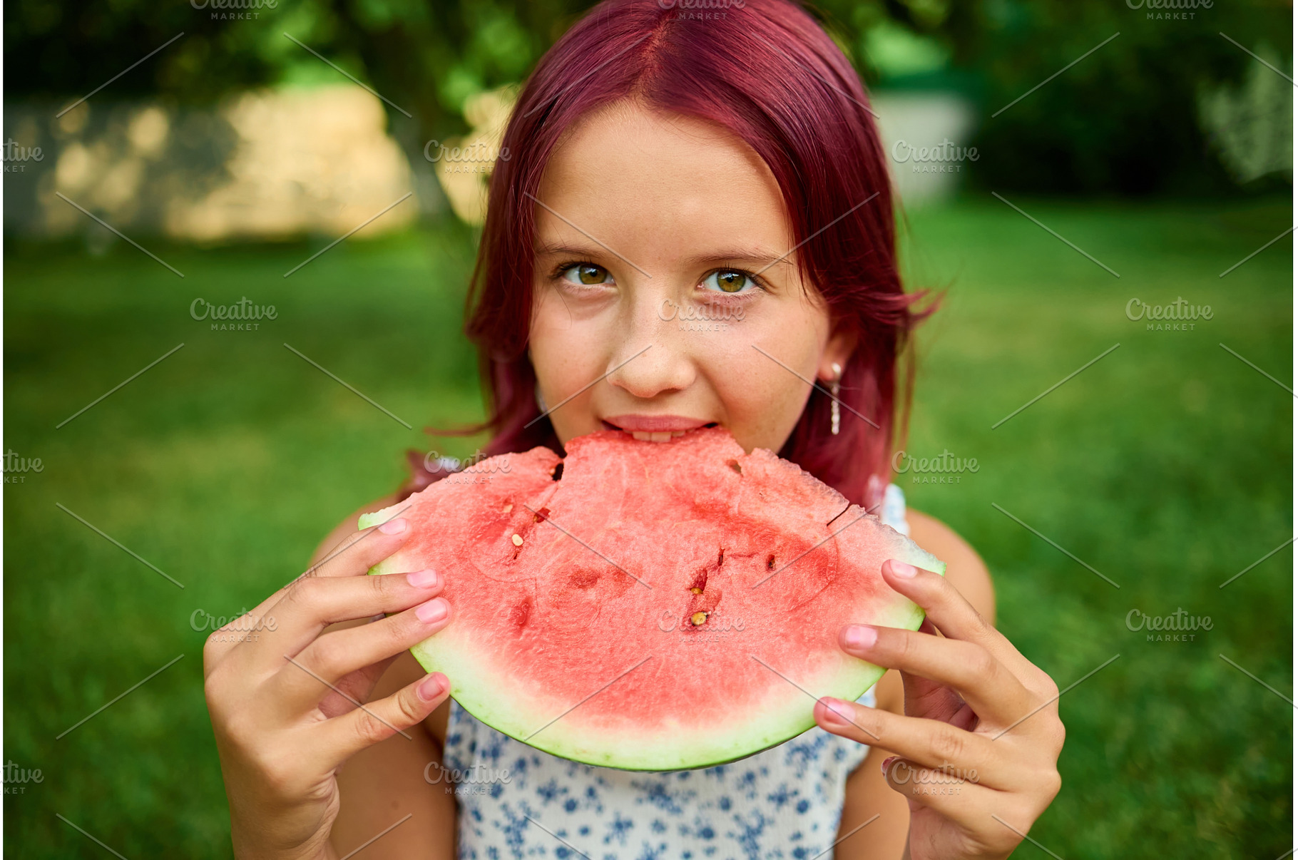 Teen girl enjoying a slice of, a Nature Photo by IlliaBondarPhotography