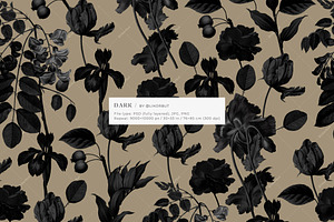 Dark Bloom Elegant Floral Pattern