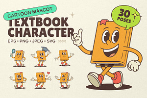 Textbook Cartoon Mascot Character, an Education Illustration by Vasya Kobelev