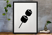 Marshmallow on Stick Silhouette SVG, a Food Illustration by newminddesign (Thumbnail 3 of 3)