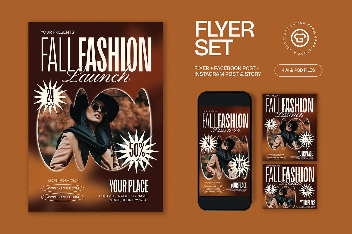 Fall Fashion Launch Flyer, a Flyer Template by graphicook (Photo 1 of 3)
