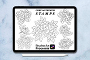 100 procreate chrysanthemum stamps, a Brush Add-On by Arts For Peace (Thumbnail 4 of 9)