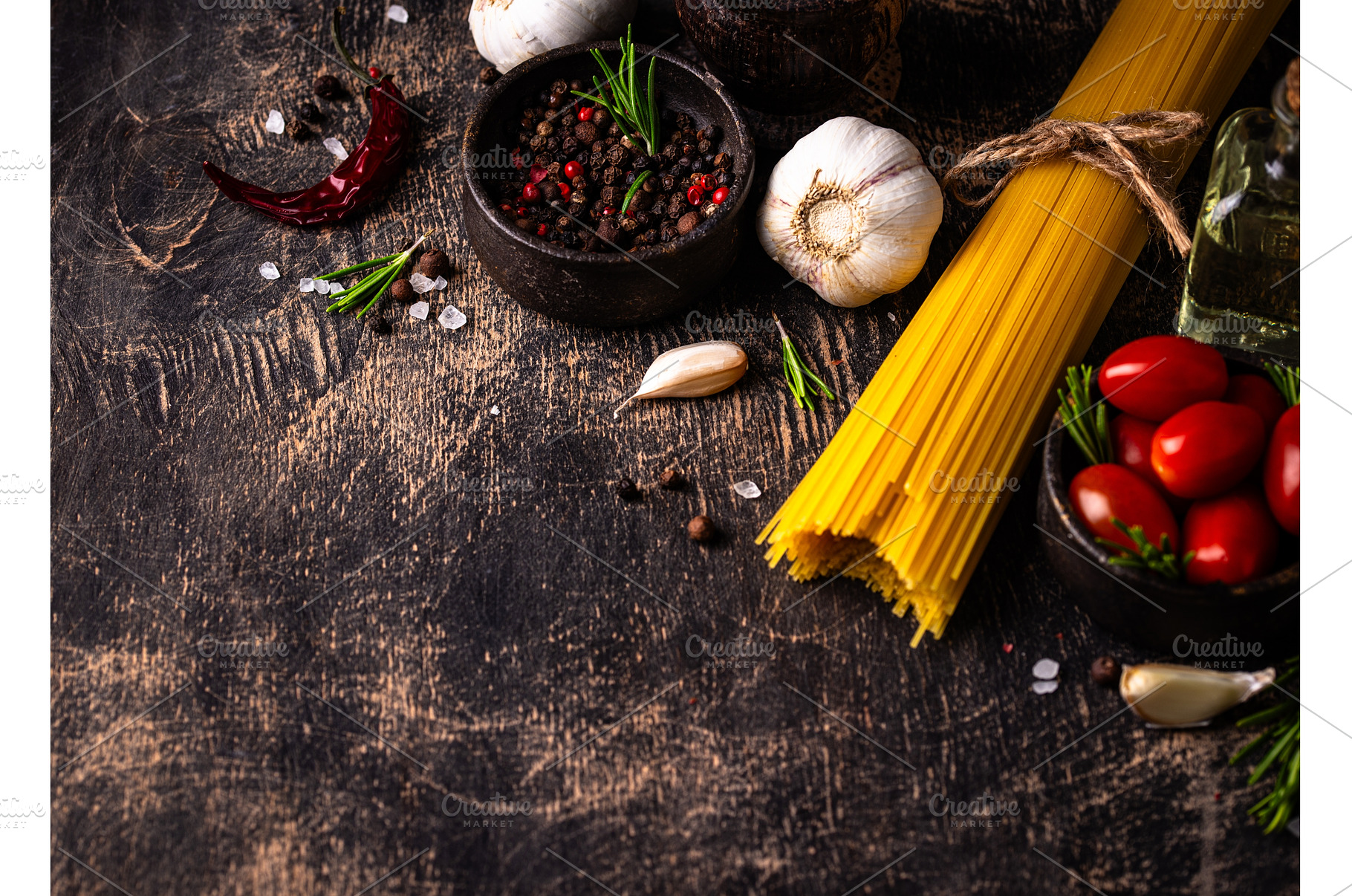 Italian food background with, a Food & Drink Photo by Yulia Furman