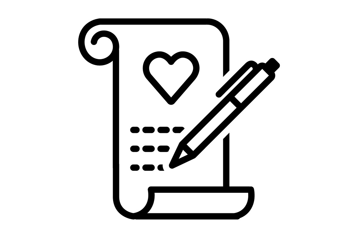 Wishlist black line icon, an Outline Icon by Web Incredible