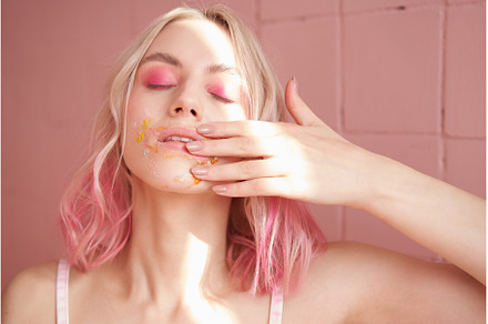Beauty hipster girl with color pink, a Beauty & Fashion Photo by Ksenia Neyman