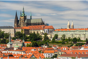 View of prague castle prazsky hrad with st vitus cathedral containing prague, an Architecture Photo by Leonid Andronov