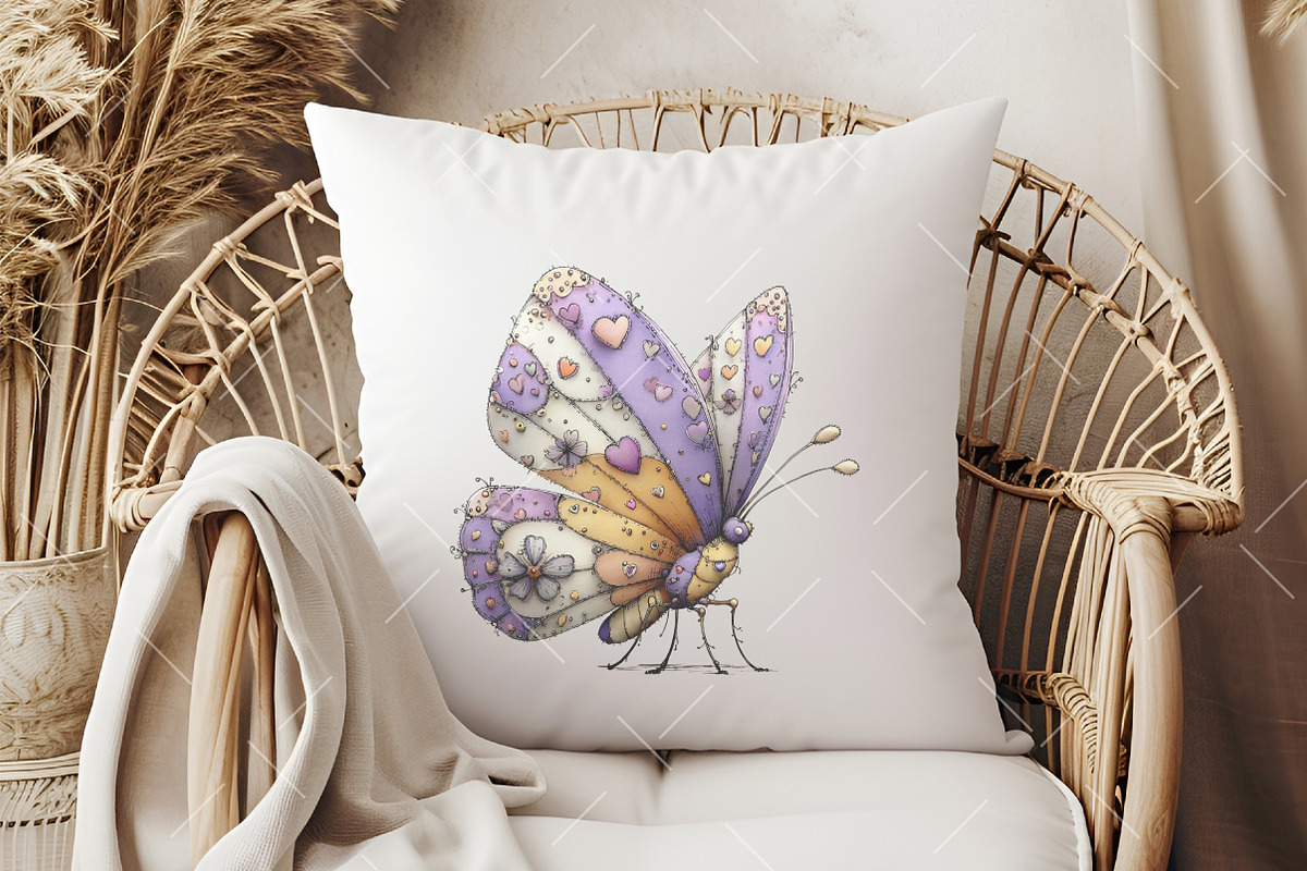 Whimsical Spring Butterfly Clipart, an Illustration by OK Design (Photo 4 of 6)