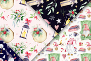Christmas gnome watercolor clipart, a Decorative Illustration by Nebbia (Thumbnail 11 of 12)
