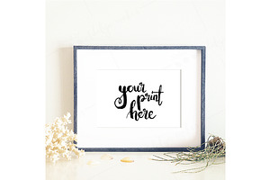 Styled black frame mockup - beach 1