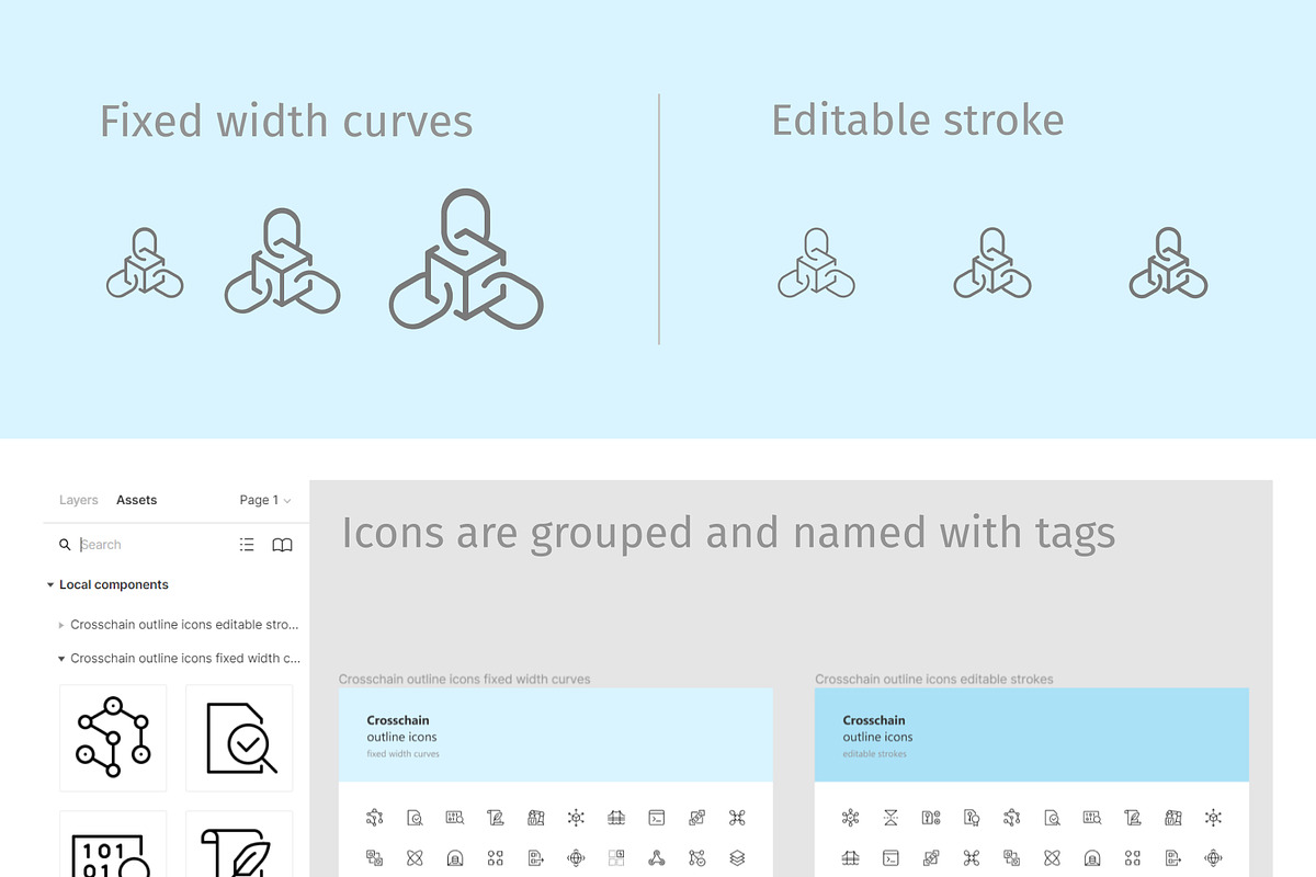 Crosschain outline icons, an Outline Icon by LAFS (Photo 2 of 3)