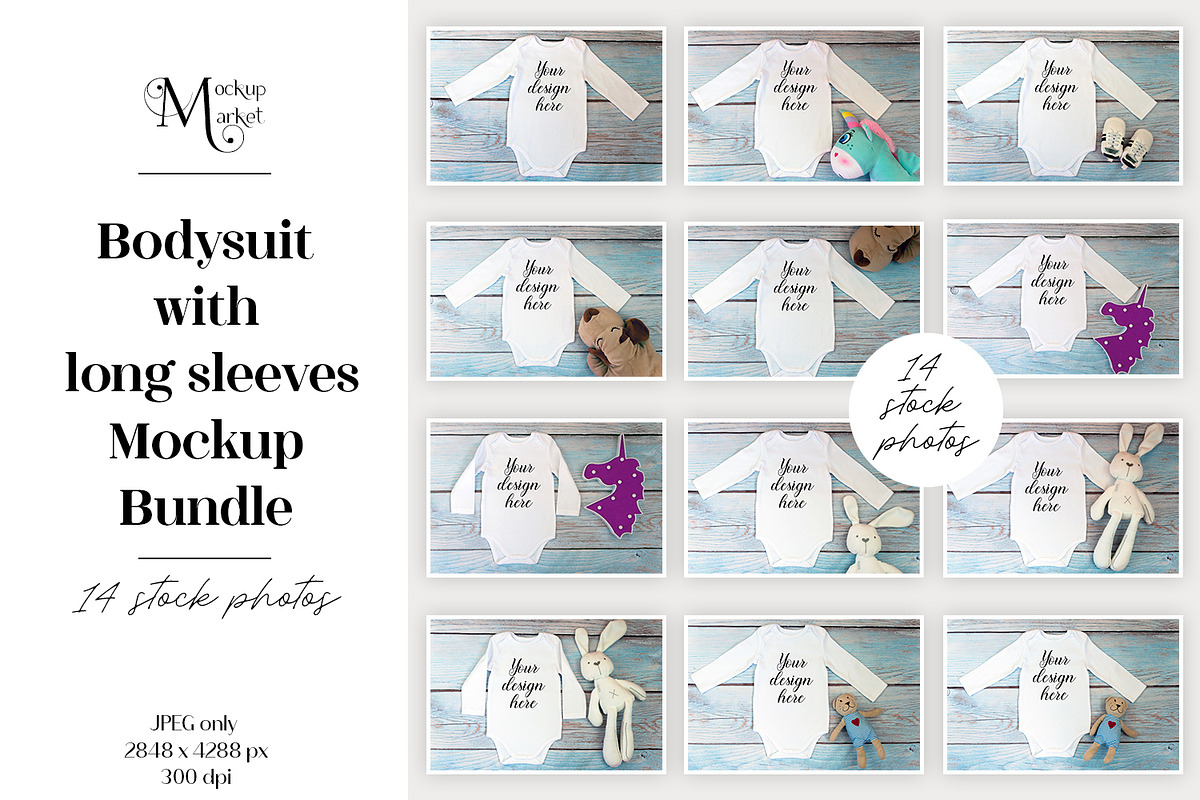 14 Bodysuit Mockup Bundle., a Print Template by MockupMarket (Photo 1 of 15)