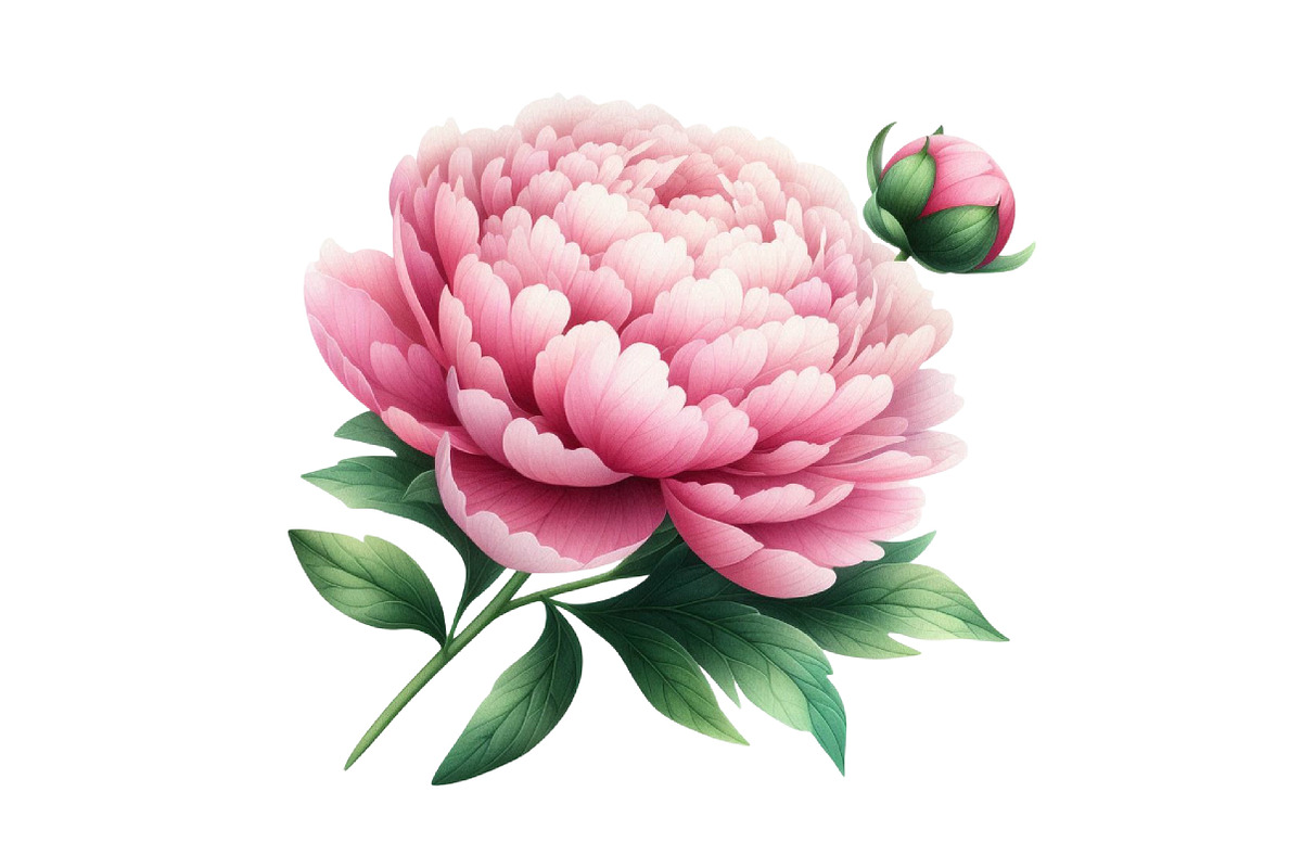 Pink & Purple Peony Flowers Clipart, an Illustration by Designking (Photo 4 of 4)