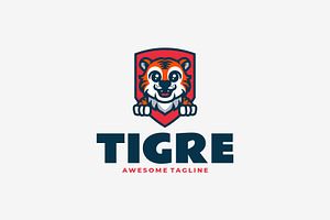 Tiger Mascot Cartoon Logo, a Branding & Logo Template by Artnivora.Std