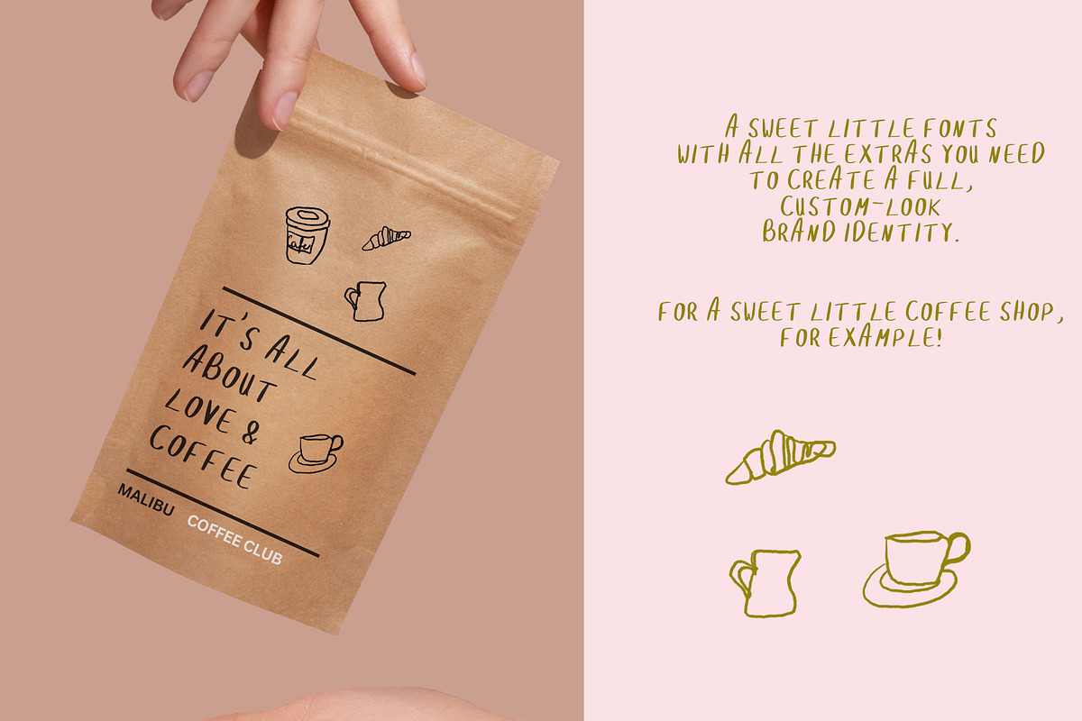 Handwritten Font + Hand Drawn Icons, a Handwritten Font by Laras Wonderland (Photo 7 of 9)