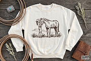 Vintage Sketch Cowgirl Petting A, an Object Graphic by SharpMarketplace (Thumbnail 3 of 4)