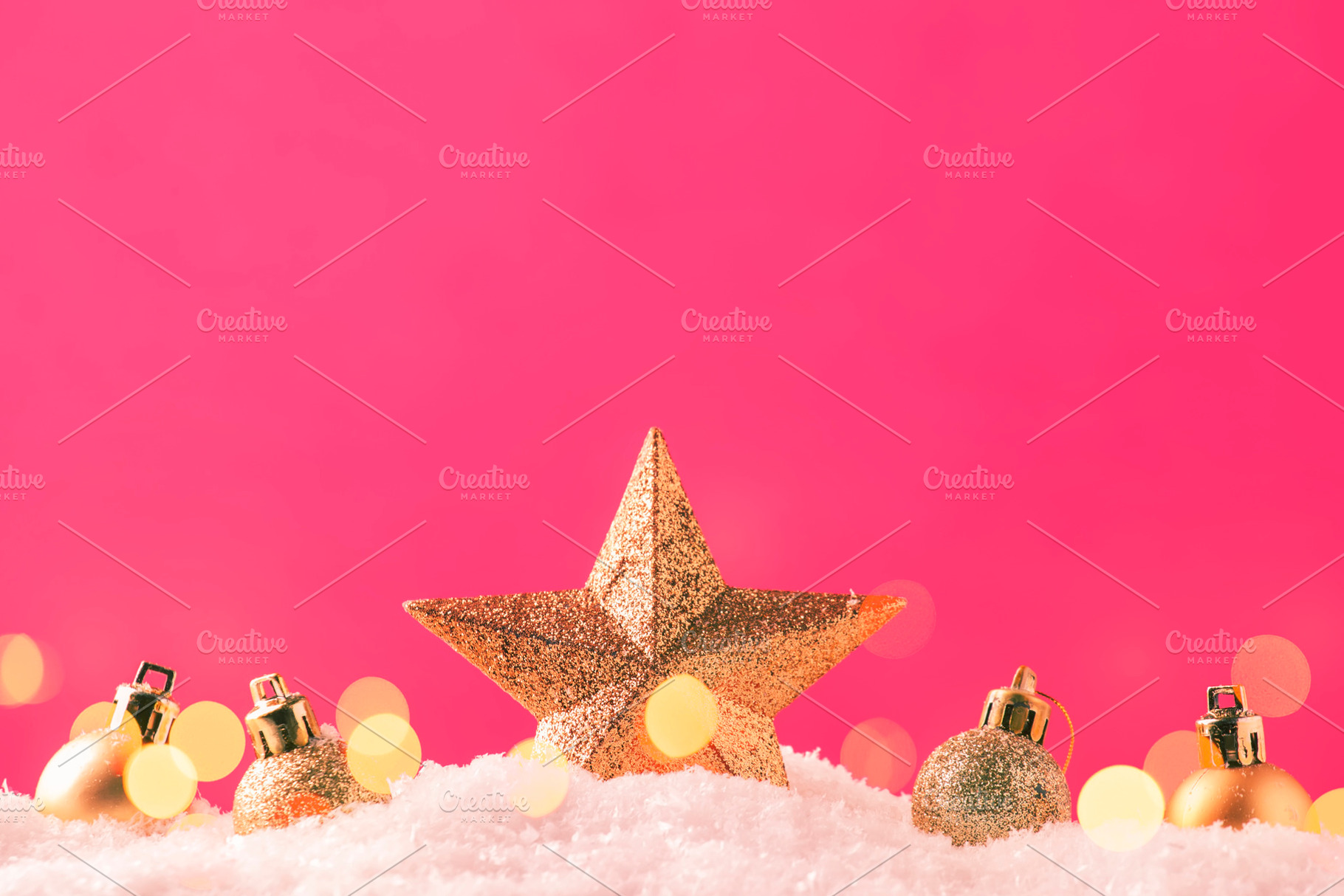 Christmas pink background with golde featuring card, background, and christmas, a Holiday Photo by 5PH