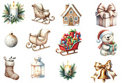 Watercolor Christmas Clipart, an Illustration by Designworld (Thumbnail 4 of 5)