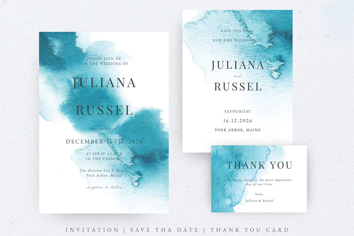 Teal Blue Wedding Set preview 2