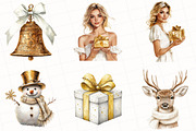 White & Gold Christmas Clipart, an Illustration by OK Design (Thumbnail 3 of 5)