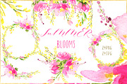 Summer blooms. watercolor clipart, an Illustration by LABFcreations (Thumbnail 2 of 5)