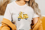 Watercolor Christmas Scooter Clipart, an Illustration by SVGArt (Thumbnail 7 of 8)