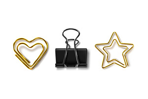 Paper binder, metal star and heart, an Object Illustration by art PVP - market