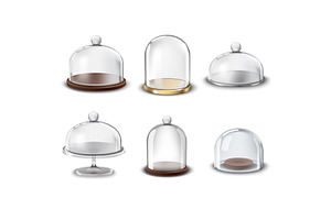 3d Diff Empty Glass Domes Set ill, an Object Illustration by piter.goskov