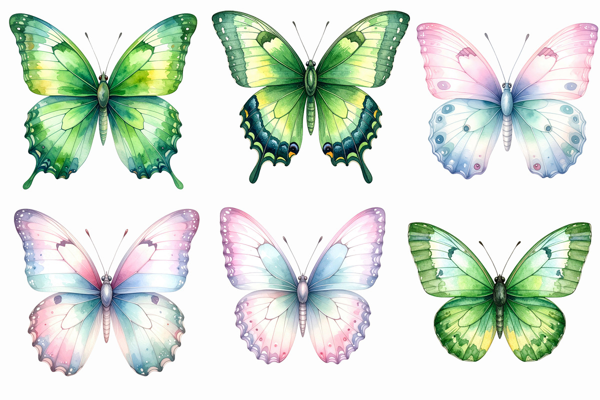 31 Watercolor Butterfly PNG Clipart, an Illustration by Print Haven (Photo 5 of 6)