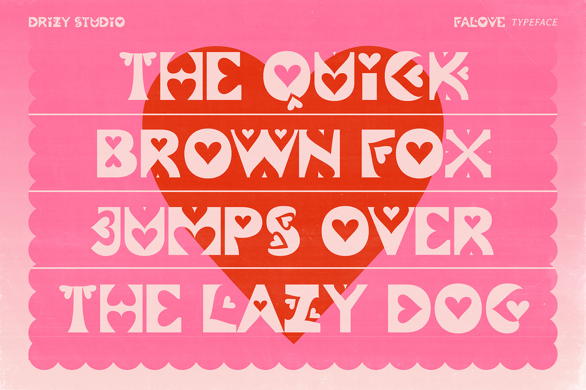 Falove - Heart Dingbat Display Font, a Symbol Font by Drizy (Photo 2 of 10)