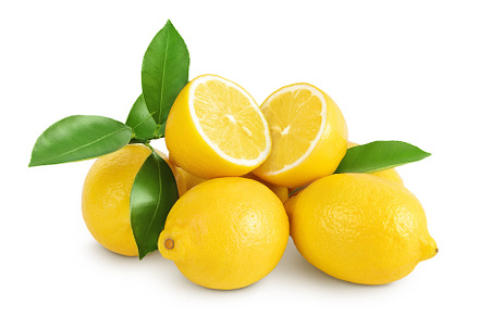 Ripe lemon with half isolated on, a Food & Drink Photo by NataPhoto