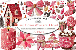 Hand Drawn Whimsical Christmas, an Illustration by DreamCafeArt