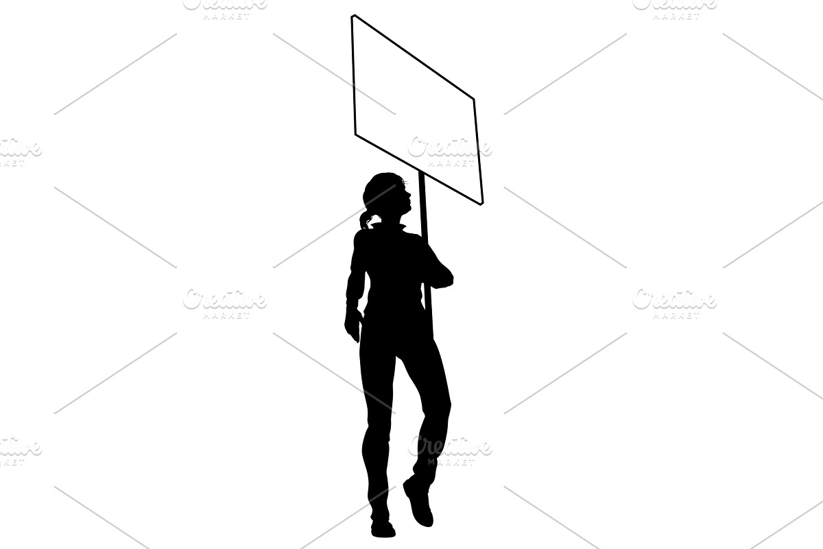 Protest Rally March Picket Sign, a Person Illustration by Christos Georghiou
