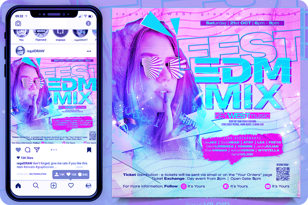 EDM MIX Fest Web Templates, a Social Media Template by regalDRAW (Photo 2 of 2)