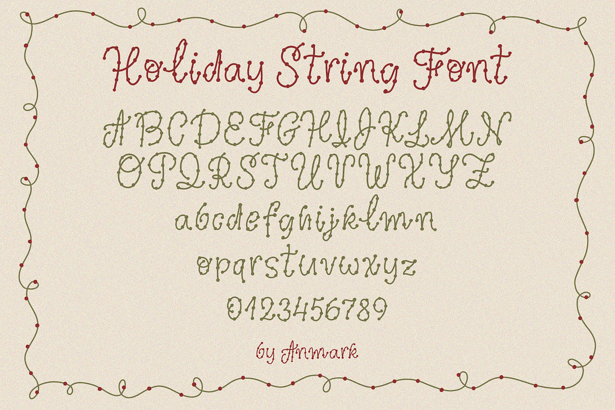 Holiday String - Vintage Dotted Font, a Handwritten Font by AnMark (Photo 5 of 10)