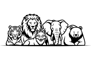 Vector illustration of wild animals., an Animal Illustration by yod67
