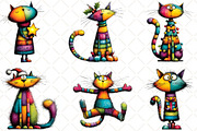 Whimsical Rainbow Christmas Cat, an Illustration by Black Bird Studio (Thumbnail 4 of 6)