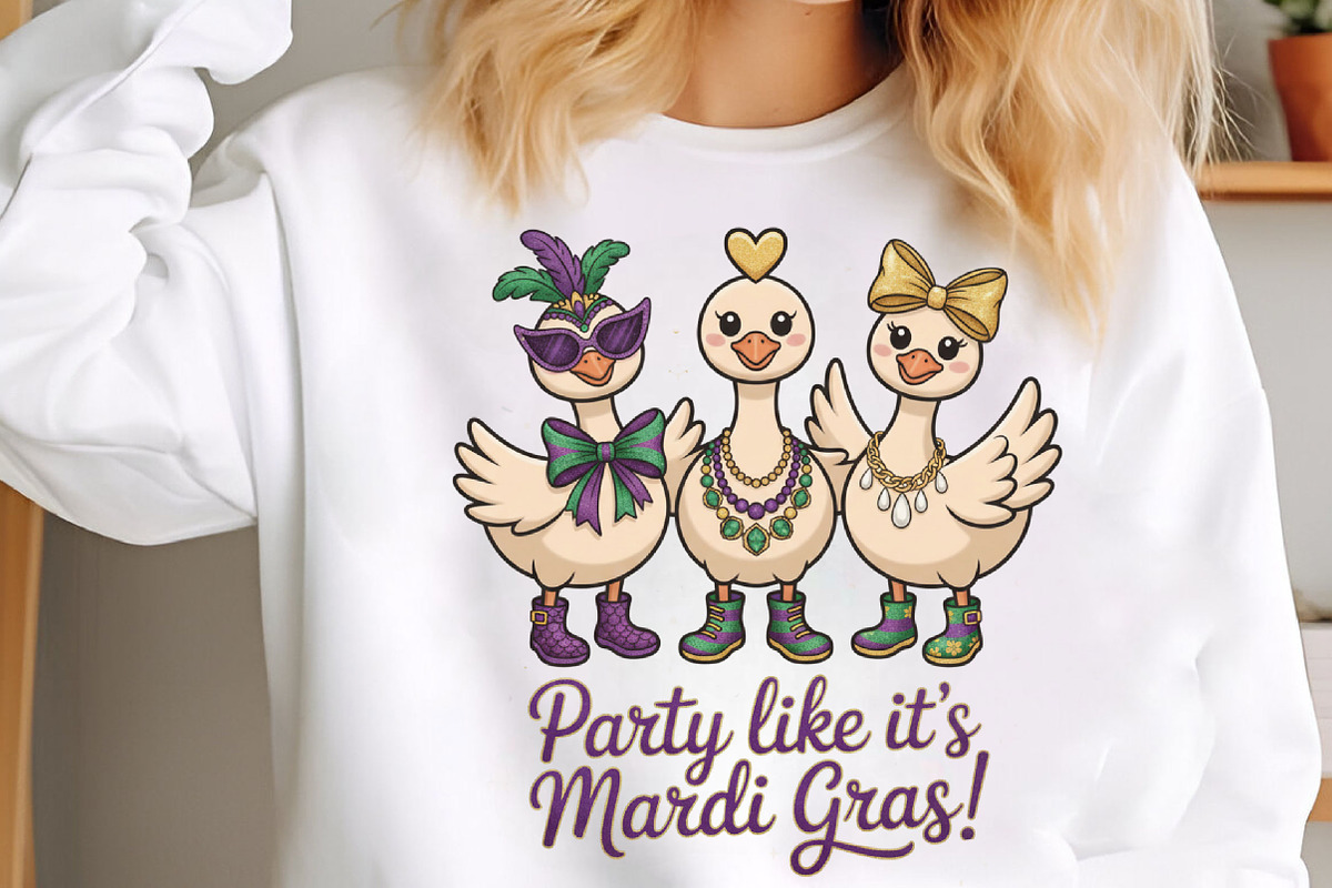 Funny Mardi Gras Goose Coquette Bow, an Illustration by Designking (Photo 5 of 5)