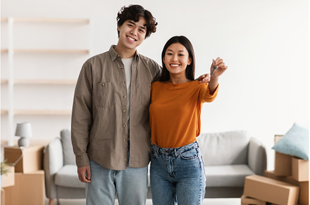 Portrait of young happy Asian couple, a Person Photo by Prostock-Studio
