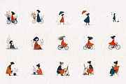 Playful Daily Life Line Art, a Seasonal Illustration by CreationArt (Thumbnail 2 of 7)