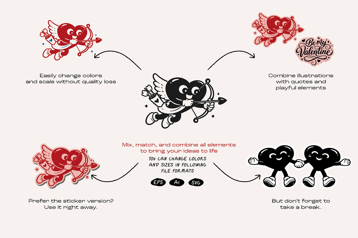 Love Icon & Sticker Set – Hand-Drawn, an Outline Icon by dicreate (Photo 9 of 13)