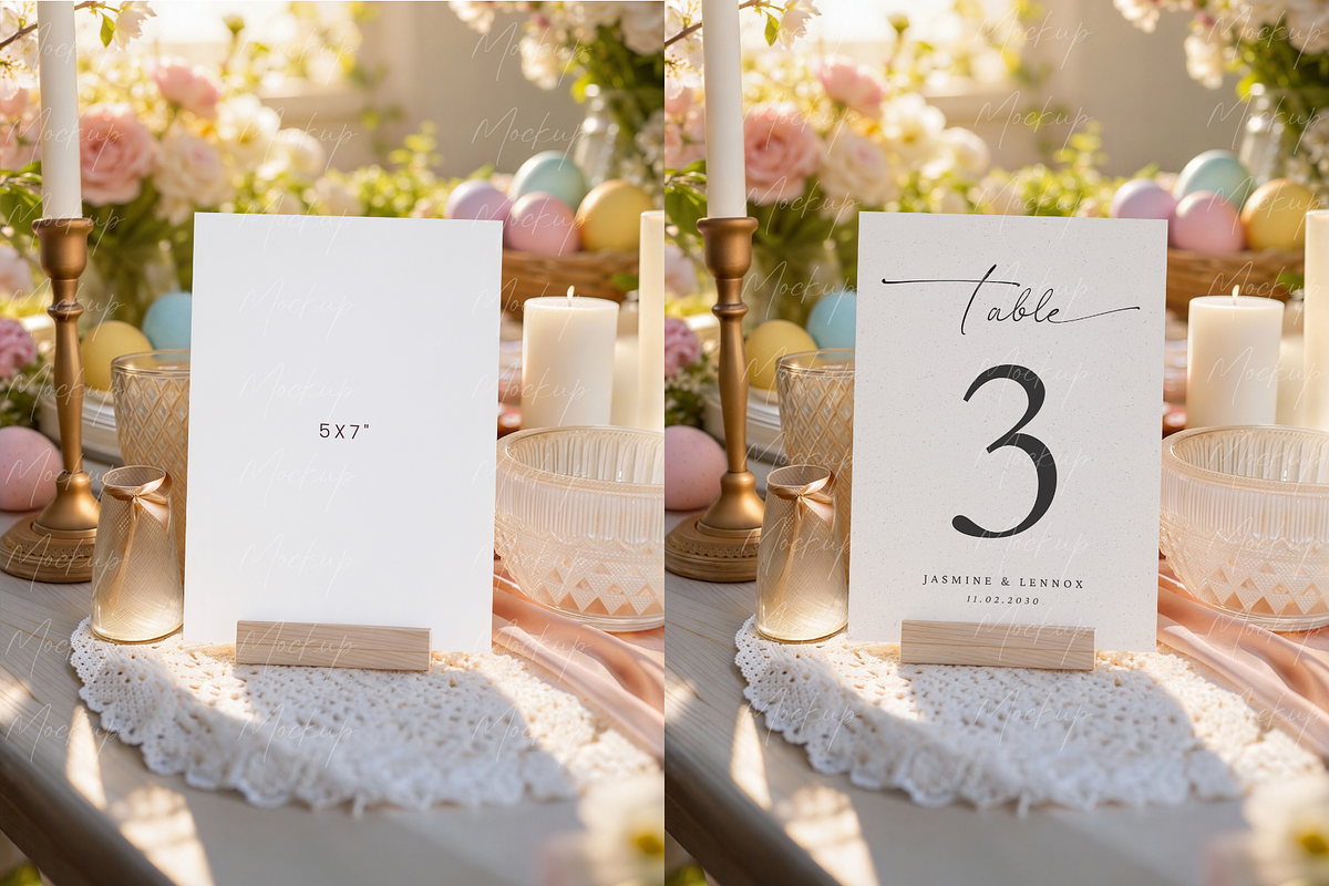 Easter Table Sign Mockup, a Product Mockup by TatiMockup
