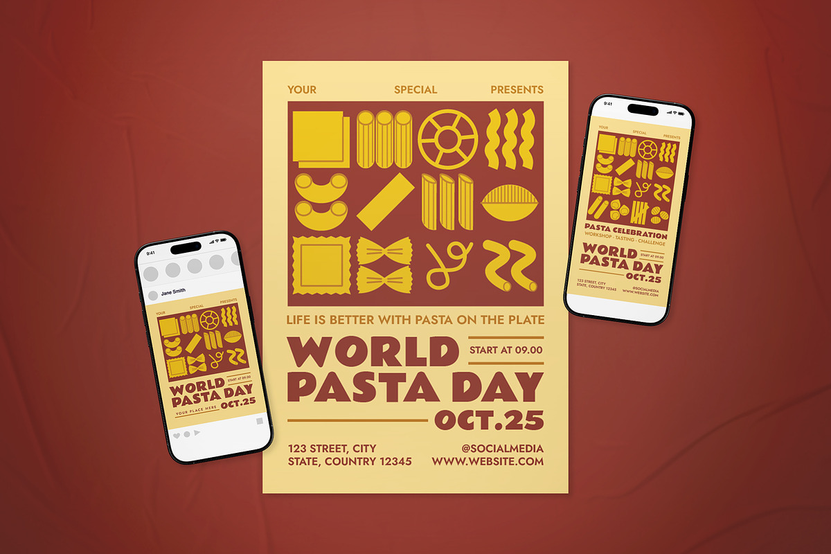 World Pasta Day Event Flyer Set, a Flyer Template by The Good Store (Photo 1 of 2)