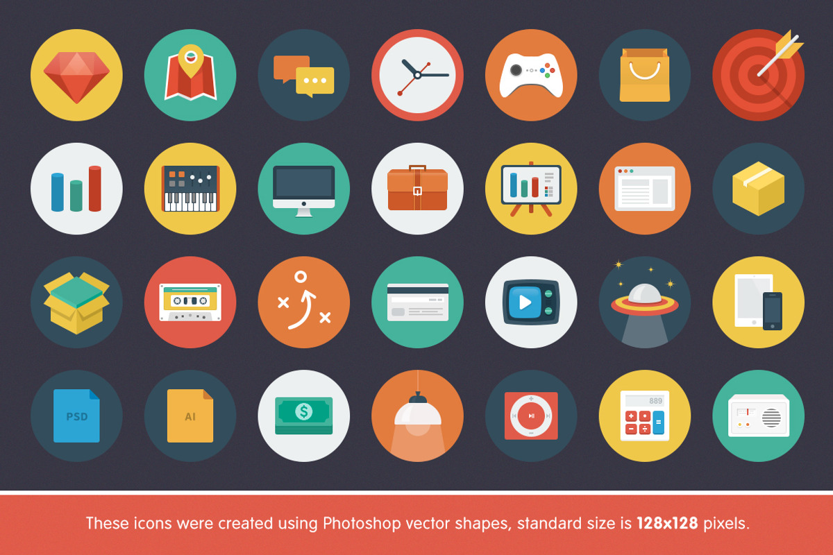 Ballicons — original flat icons set, an Icon by pixelbuddha.net (Photo 2 of 5)