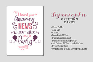 Typographic Greeting Cards, a Card Template by Cyrah's Collection