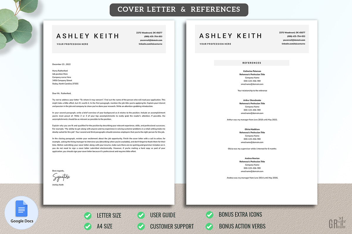 Google Docs Resume CV Template 05, a Resume Template by GResume (Photo 4 of 8)