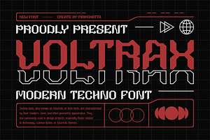 Voltrax - Modern Techno Font