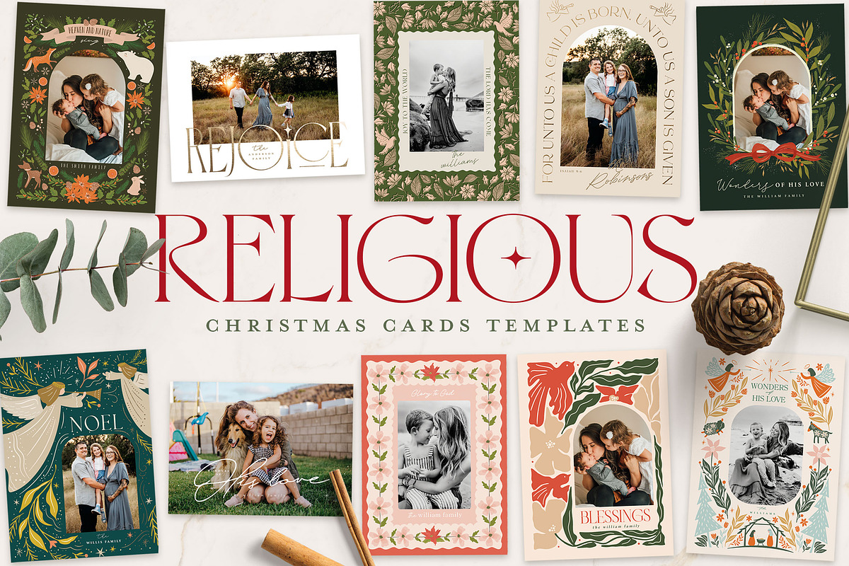 Religious Christmas Card Templates, a Card Template by 7th Avenue Designs (Photo 1 of 11)